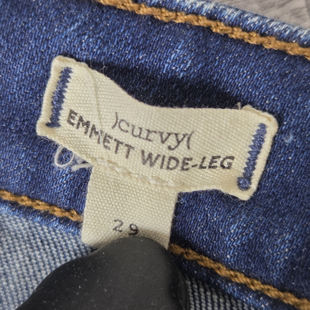 Madewell Curvy Emmett Wide Leg Jeans Size 29 High Rise Dark Wash - Picture 6 of 11